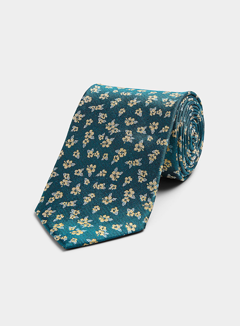 Le 31: La cravate fleurs d'hibiscus Bleu pour homme