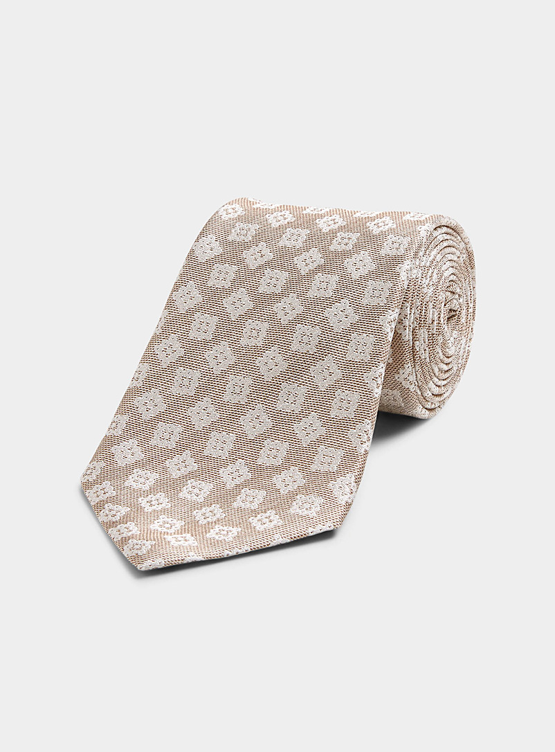 Le 31: La cravate fleurs cubiques Sable pour homme