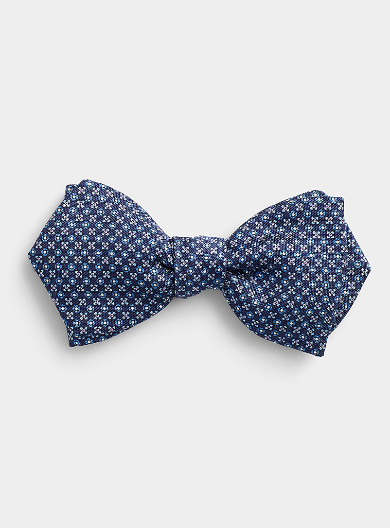 Le 31 Sapphire Blue Geo mini-flower bow tie for men