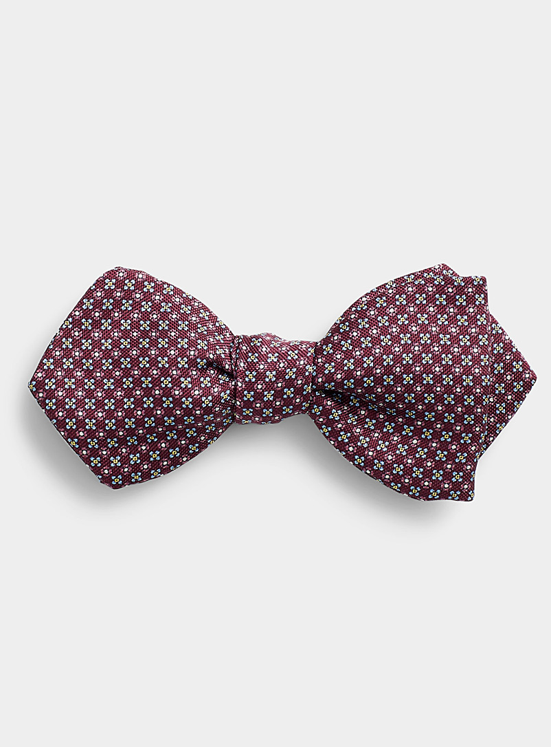 Le 31 Ruby Red Geo mini-flower bow tie for men