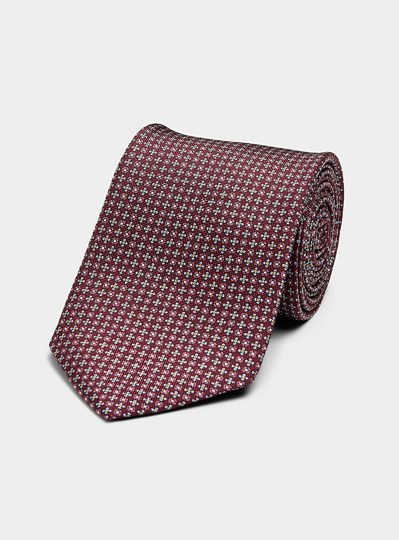 Le 31 Ruby Red Geo mini-flower tie for men