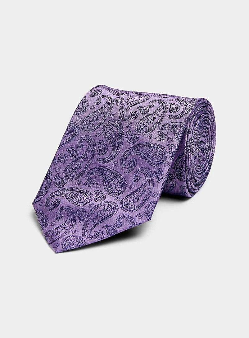 Le 31 Lilacs Monochrome paisley colourful tie for men