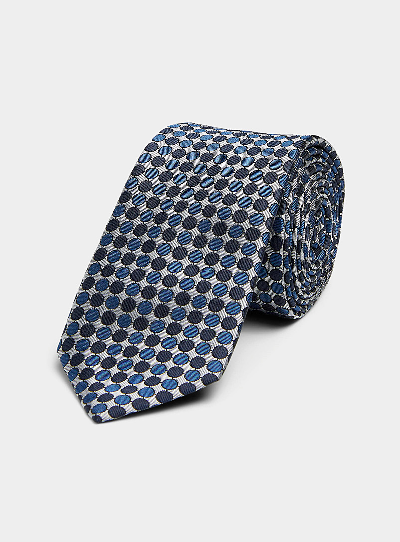 Le 31 Blue Two-tone circle jacquard tie for men