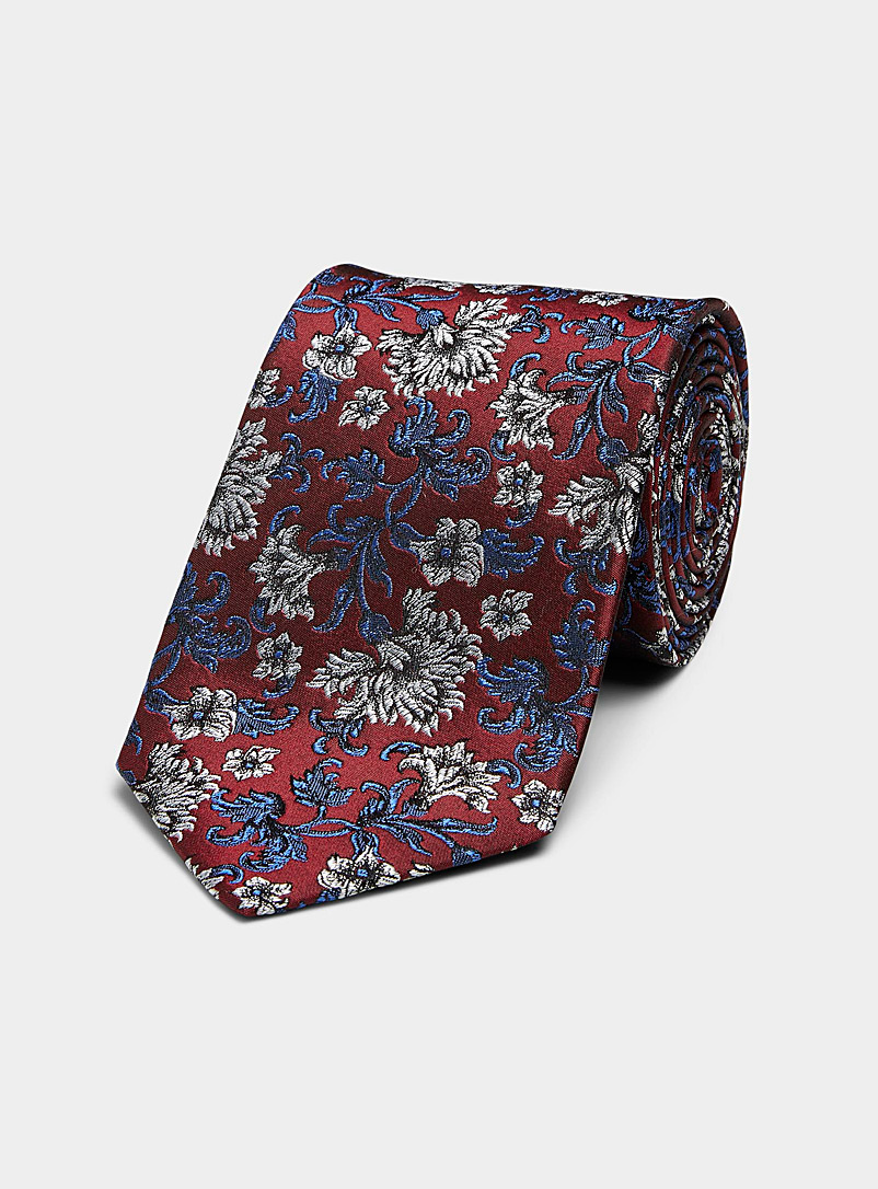 Le 31 Patterned blue Floral tapestry jacquard tie for men