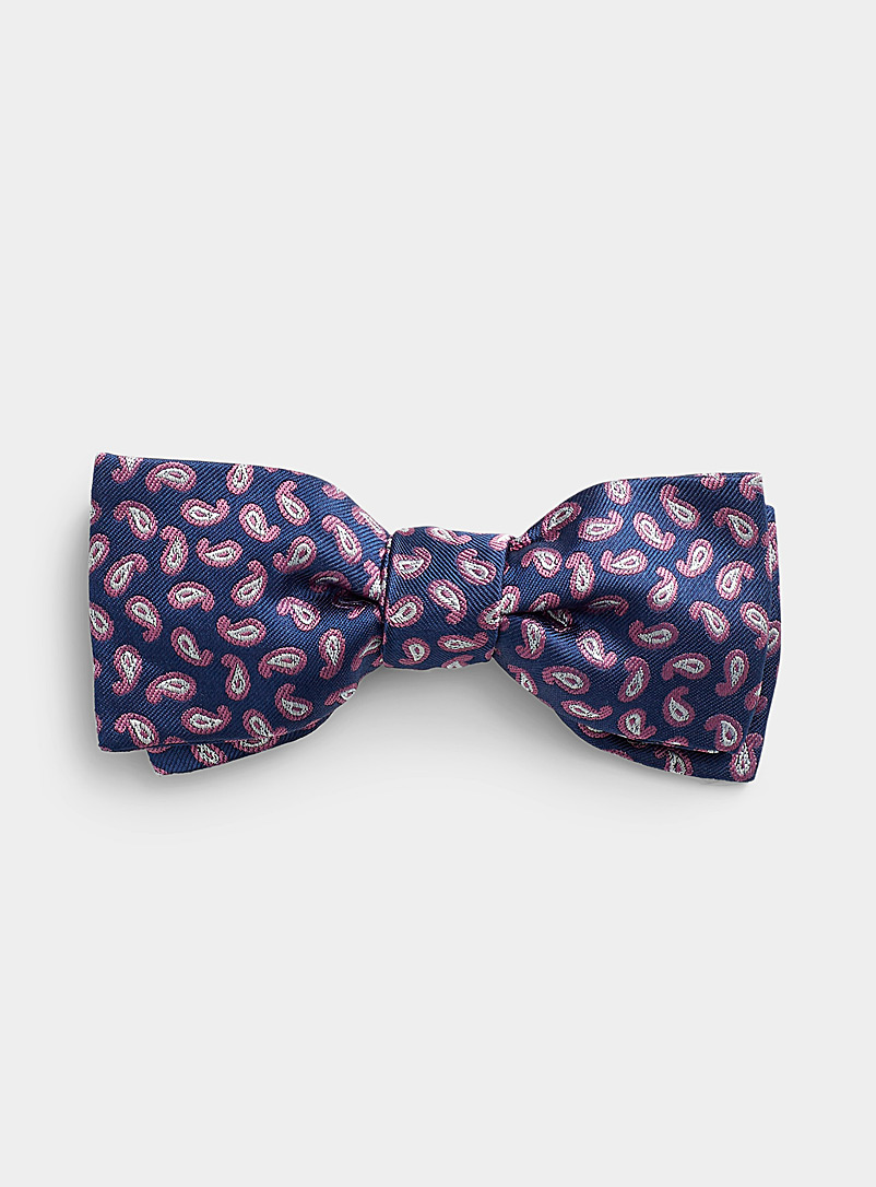 Le 31 Mauve Minimalist paisley bow tie for men