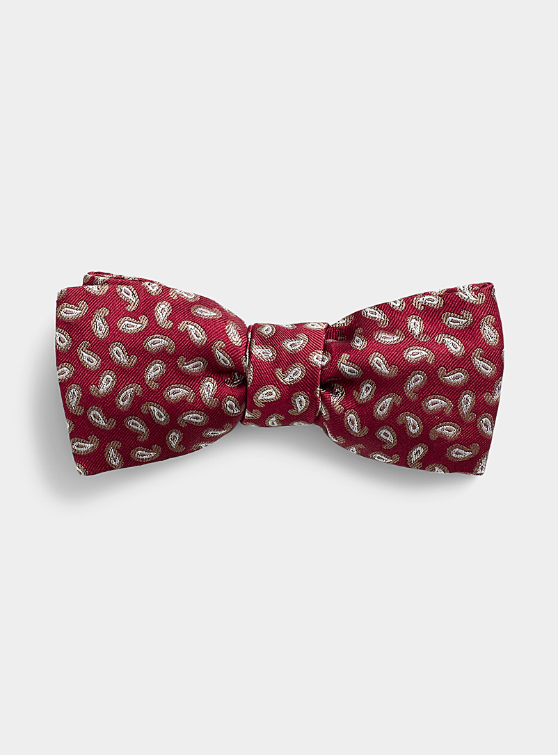 Le 31 Red Minimalist paisley bow tie for men