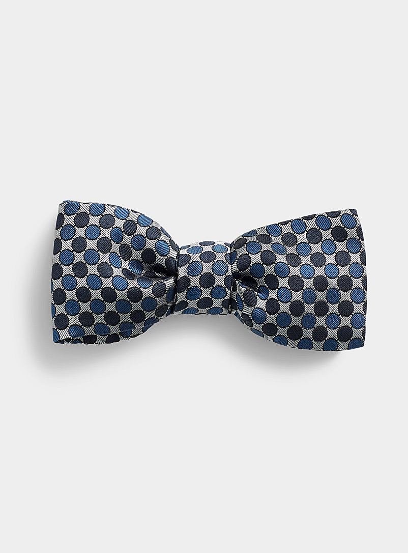 Le 31 Blue Two-tone circle bow tie for men