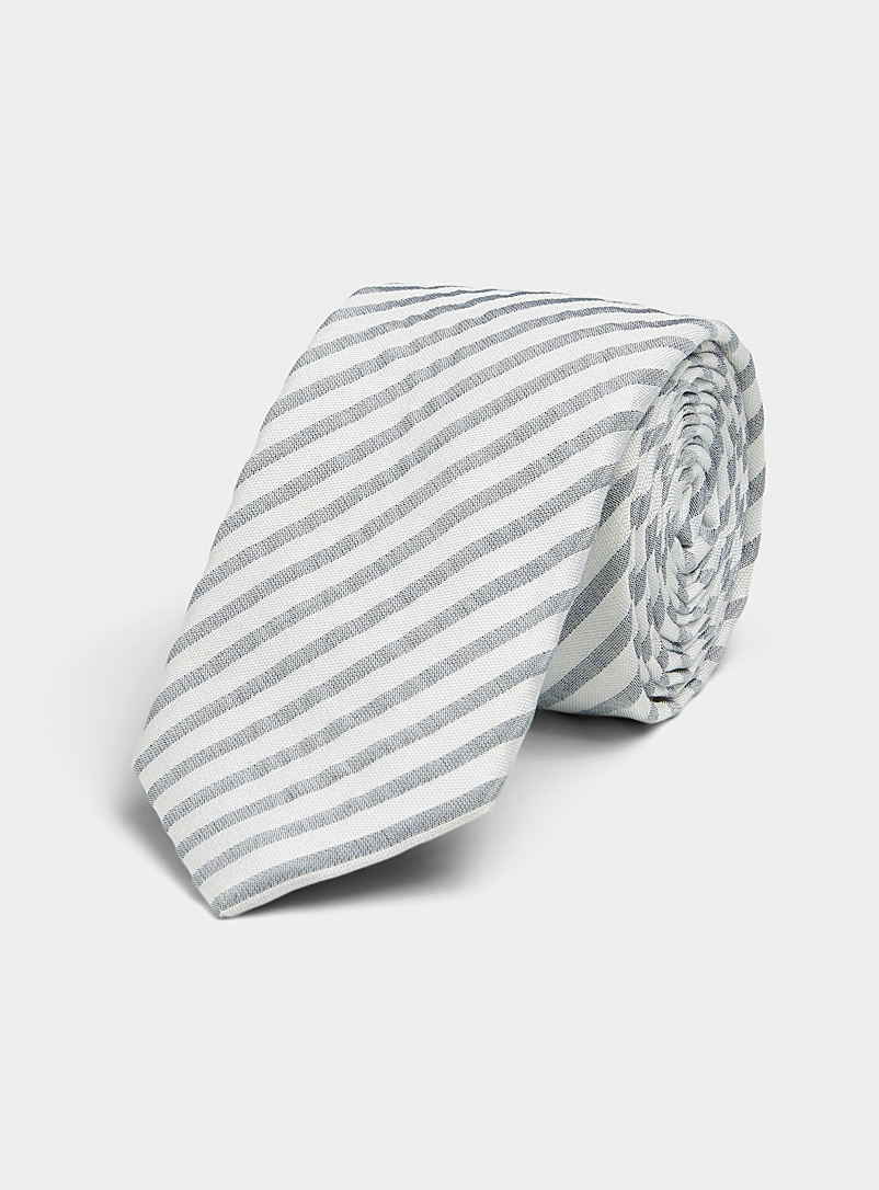 Le 31: La cravate rayures binaires Bleu pour homme