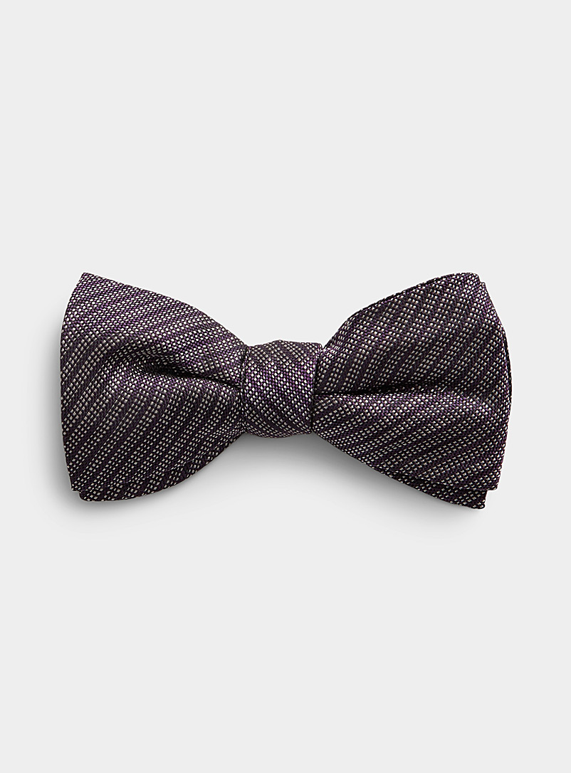 Le 31 Burgundy Dotwork stripe bow tie for men