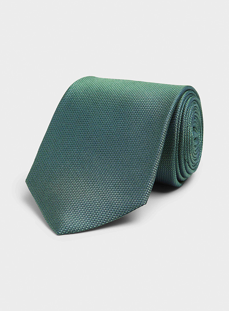 Le 31: La cravate émeraude jacquard satiné Vert pâle-lime pour homme