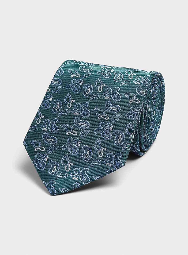 Le 31: La cravate jacquard minipaisley Vert pâle-lime pour homme