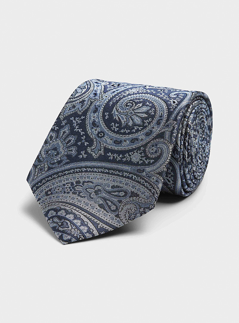 Le 31: La cravate marine paisley maximaliste Bleu foncé pour homme