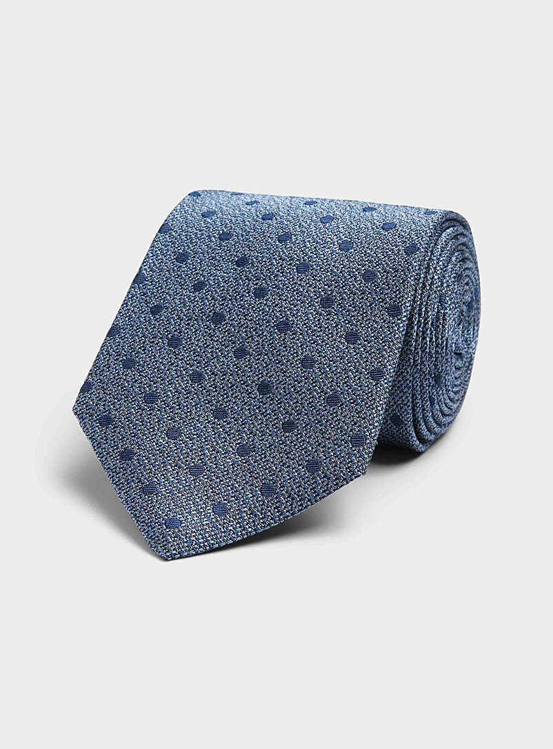 Le 31 Indigo/Dark Blue Tone-on-tone dot semi-plain tie for men