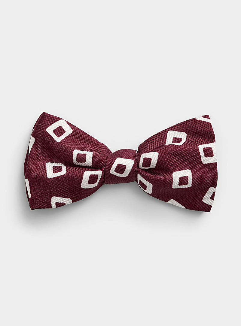 Le 31 Burgundy Playful-square bow tie for men