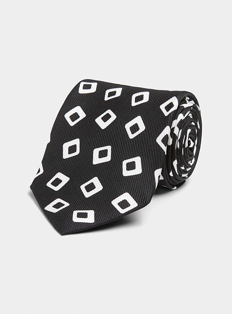 Le 31 Black Playful-square tie for men