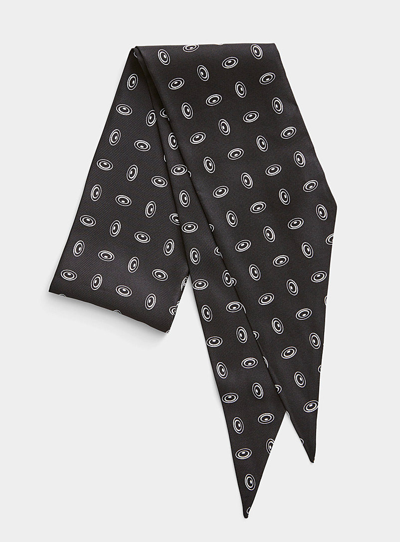 Le 31 Black Retro oval tie scarf for men