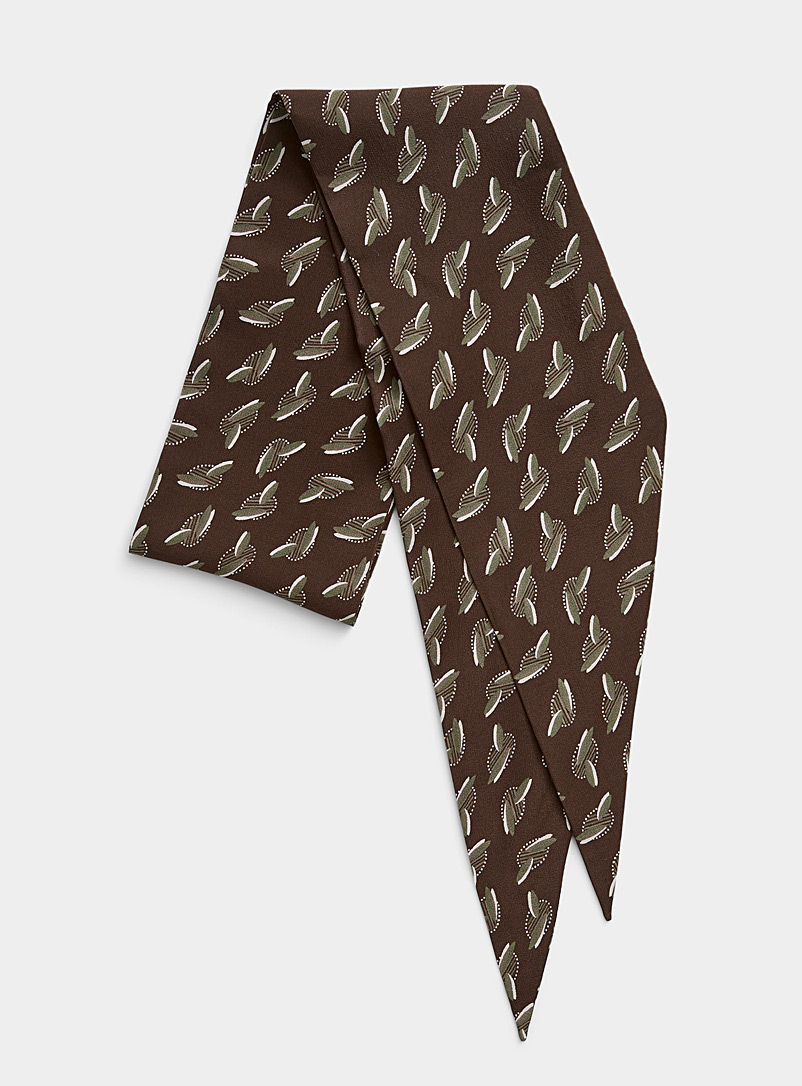 Le 31 Chocolate/Espresso Retro medallion tie scarf for men