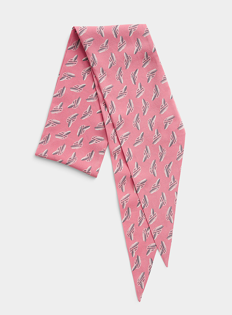 Le 31 Pink Retro medallion tie scarf for men