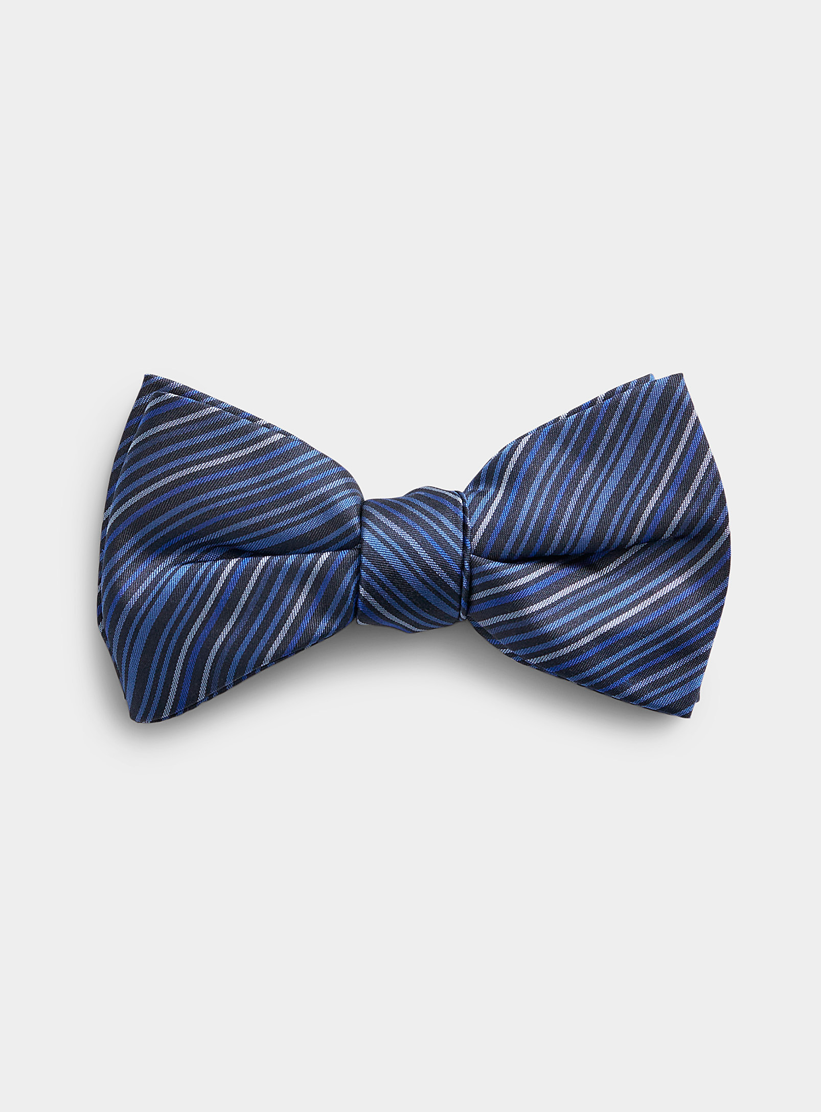 Le 31 - Men's Diagonal stripe navy bow tie