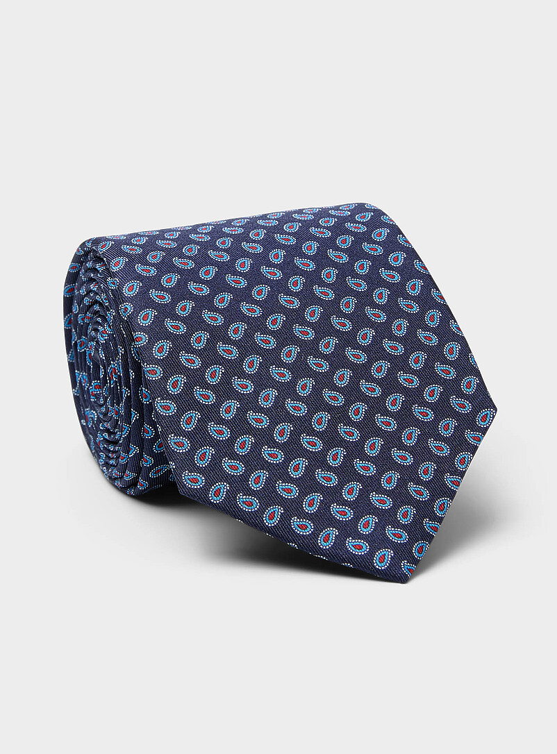 Dotwork mini-paisley tie product image (primary)