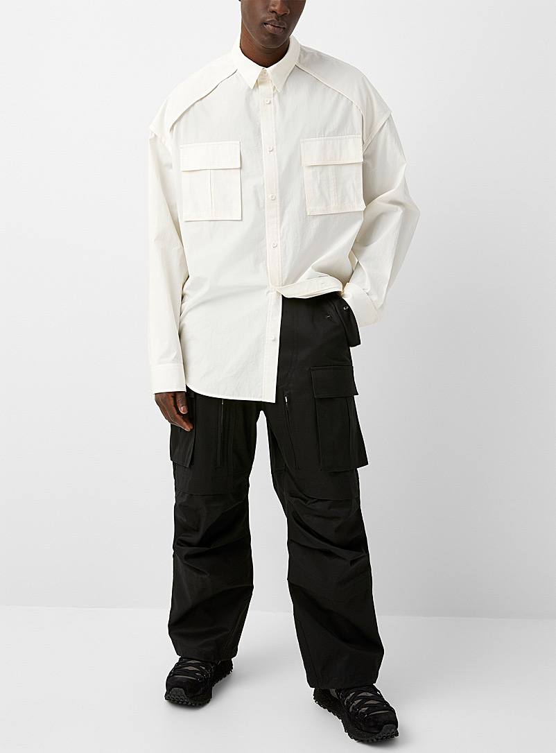 Juun.J Black Robust cotton cargo pants for men