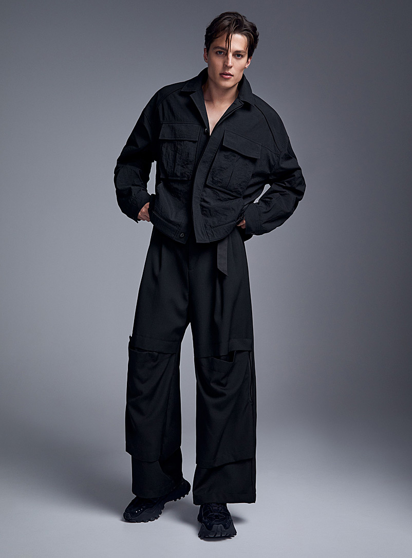Juun.J Black Boxy-fit nylon jacket for men