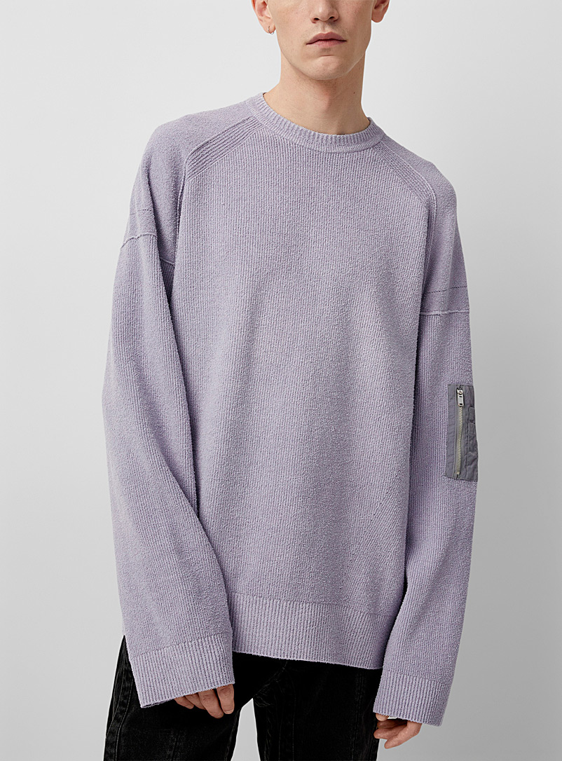 Juun.J Light Crimson Terry texture lilac sweater for men