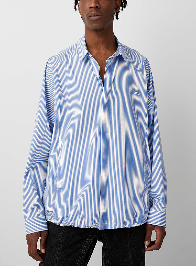Juun.J Blue Two-tone stripes shirt for men