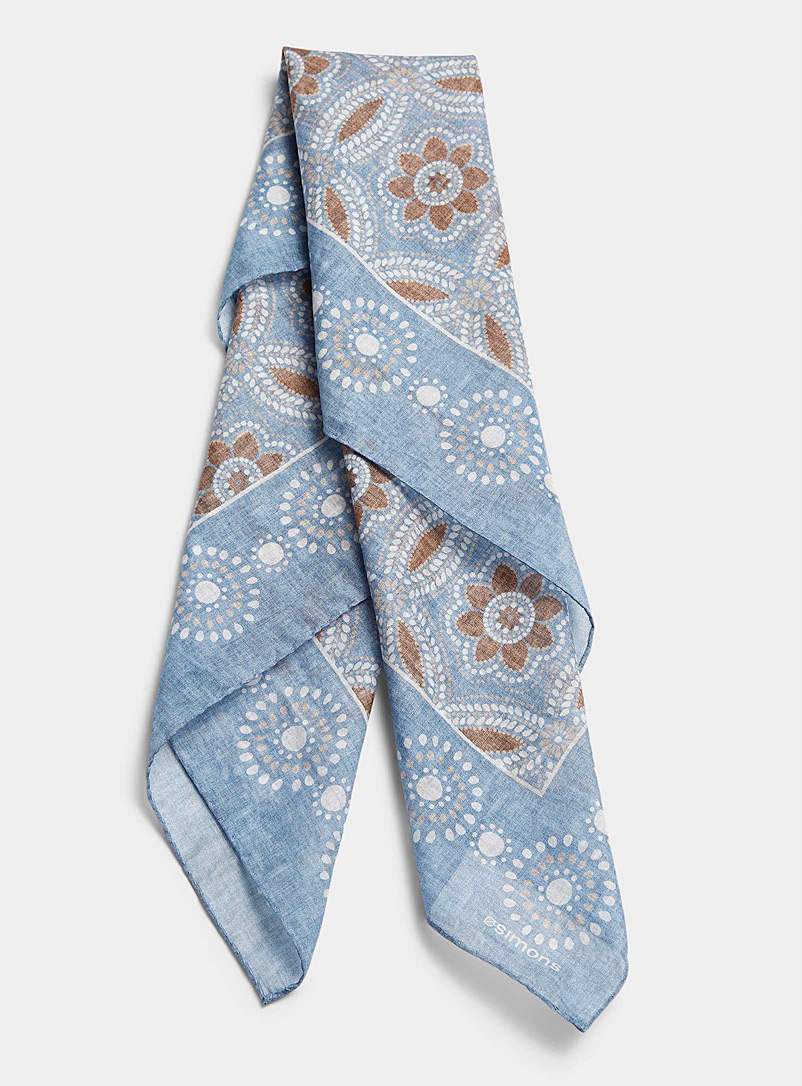 Le 31: Le foulard bandana mandala floral Bleu pâle-bleu poudre pour homme