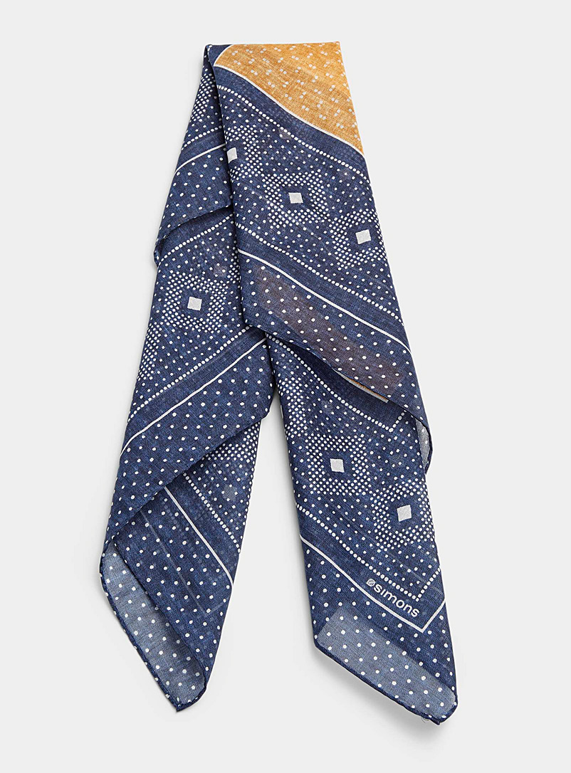 Le 31 Marine Blue Pin dot bandana scarf for men