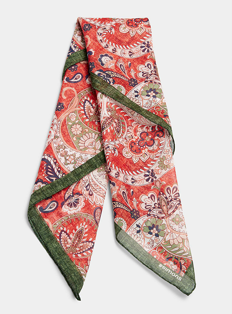 Le 31 Orange Floral paisley bandana scarf for men