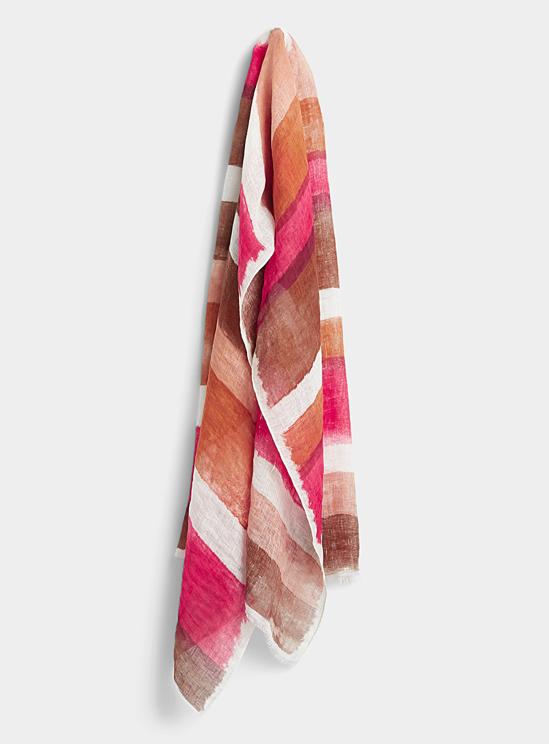 Le 31 Assorted Neapolitan stripe linen scarf for men