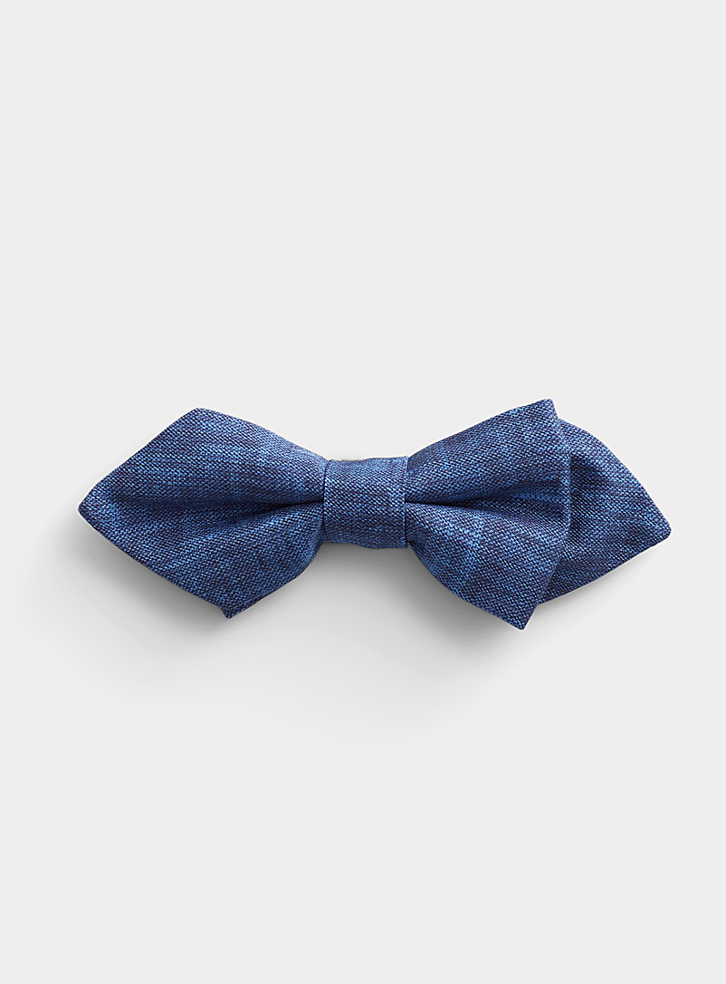 Le 31 Dark Blue Semi-plain colourful bow tie for men