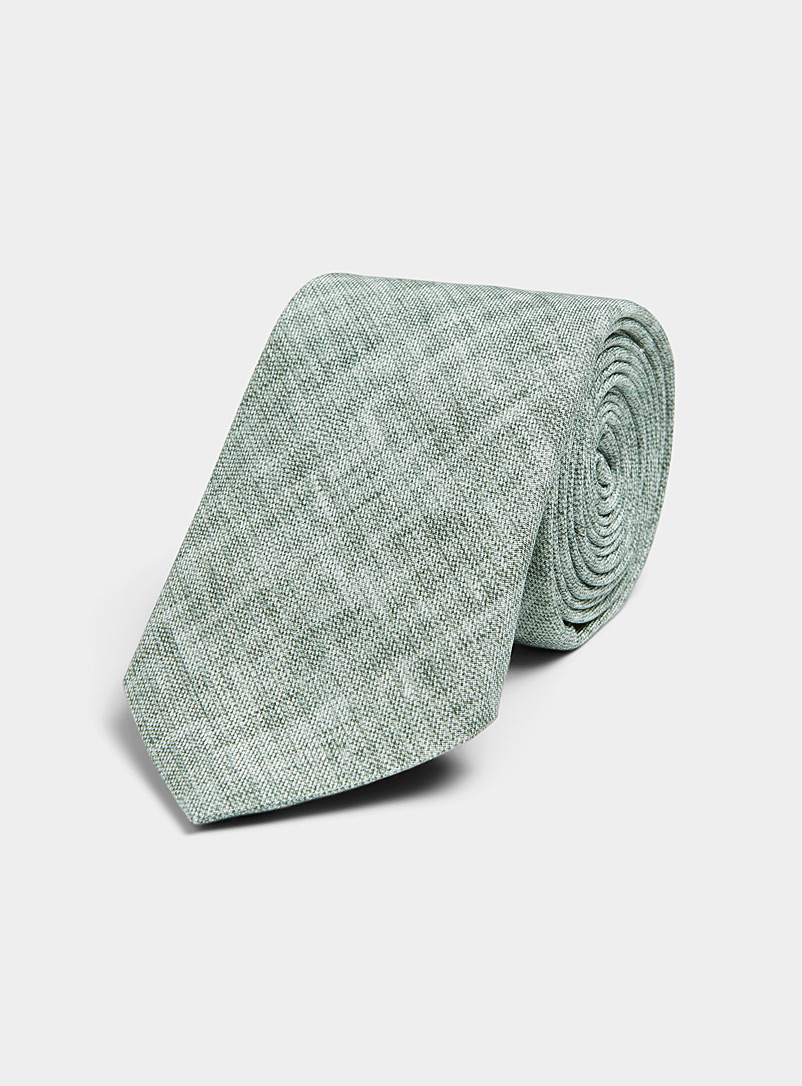Le 31 Lime Green Semi-plain colourful tie for men