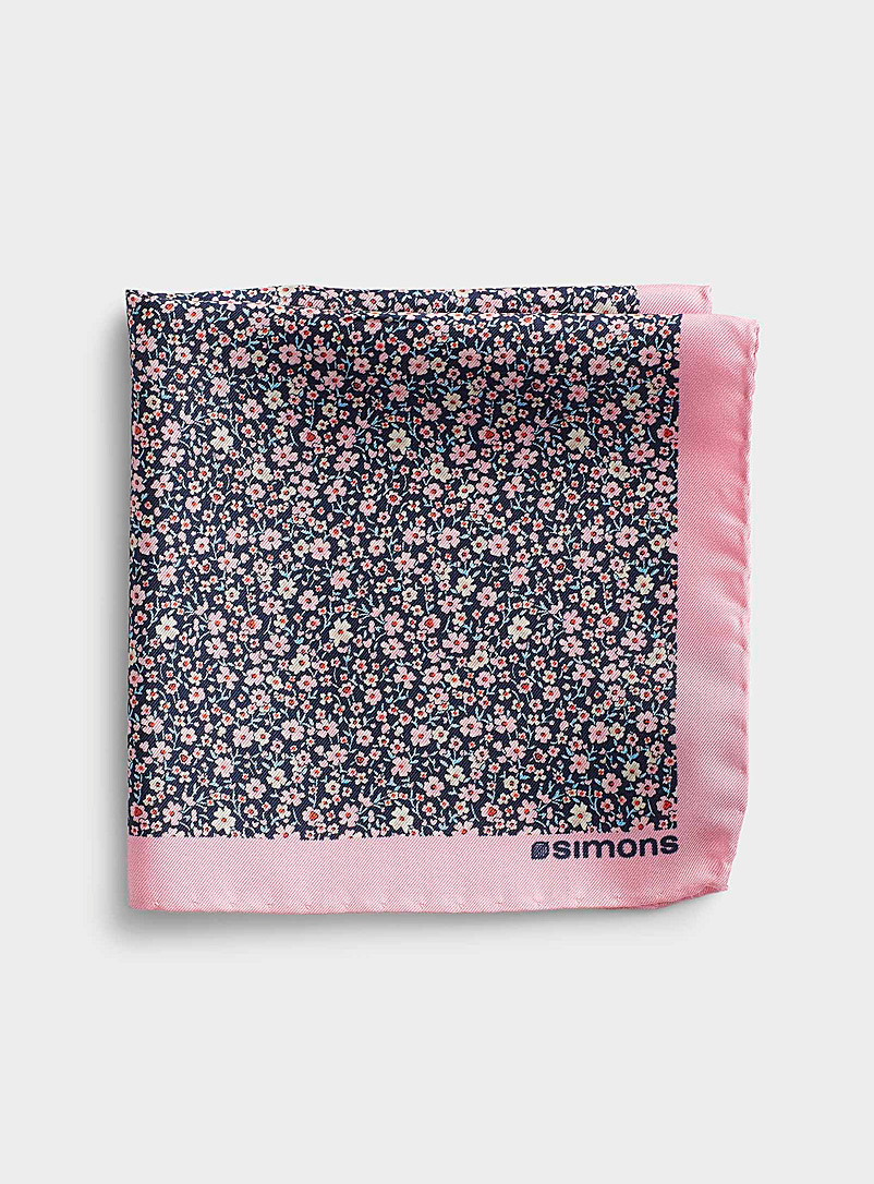 Le 31 Pink Wildflower pocket square for men