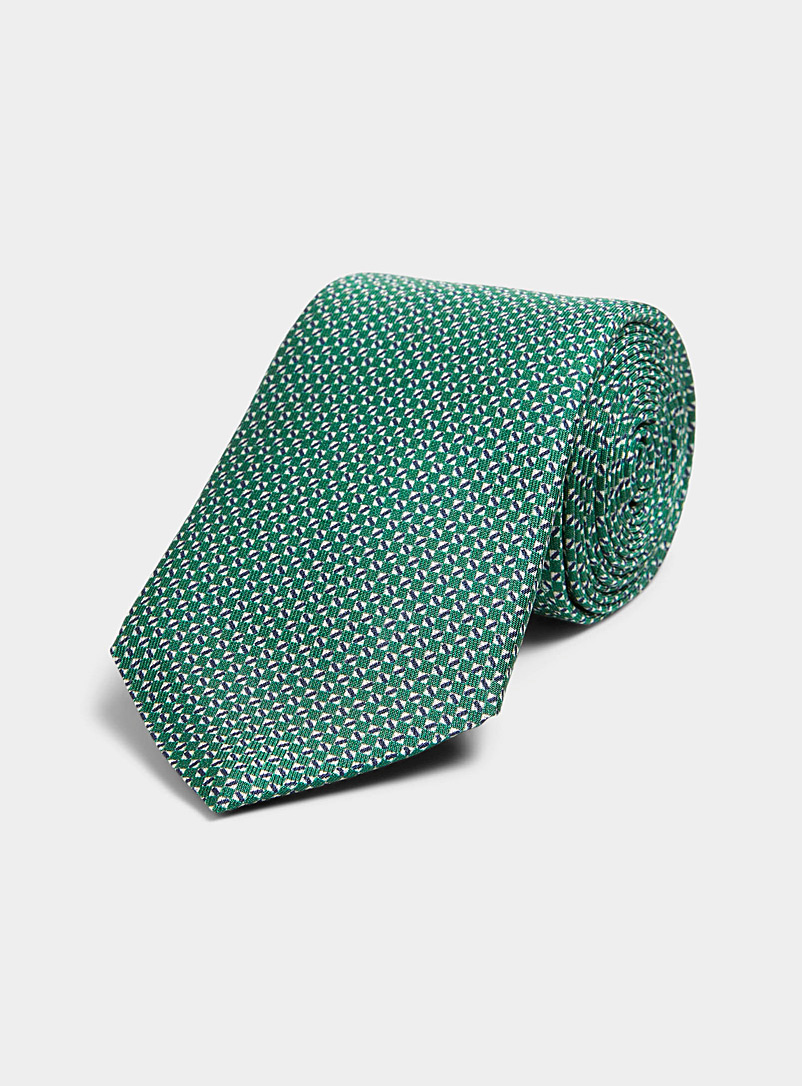 Le 31 Green Graphic mini pattern tie for men