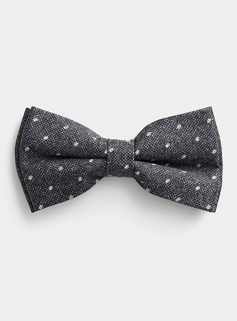 Le 31 Black White dot woven bow tie for men