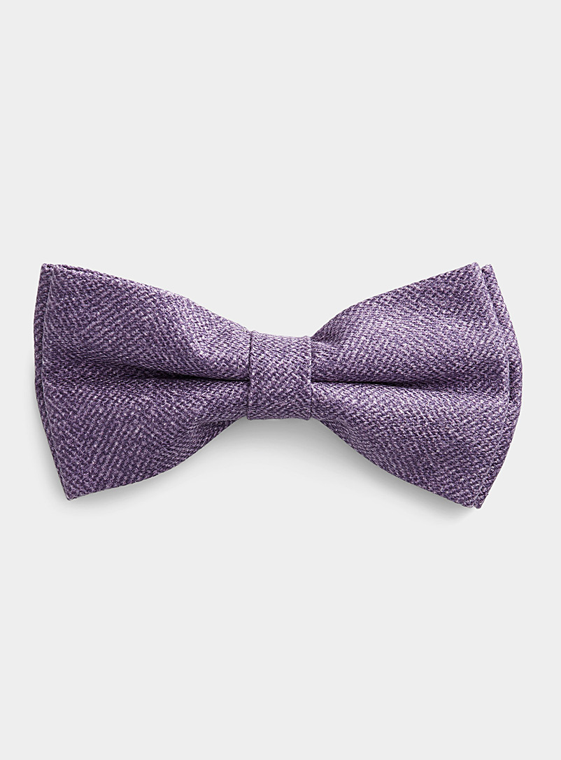 Le 31 Mauve Purple herringbone bow tie for men