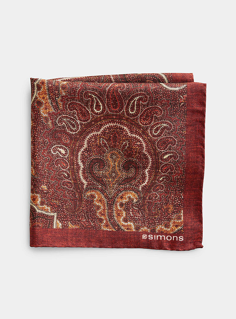 Le 31 Ruby Red Dotwork paisley clutch for men