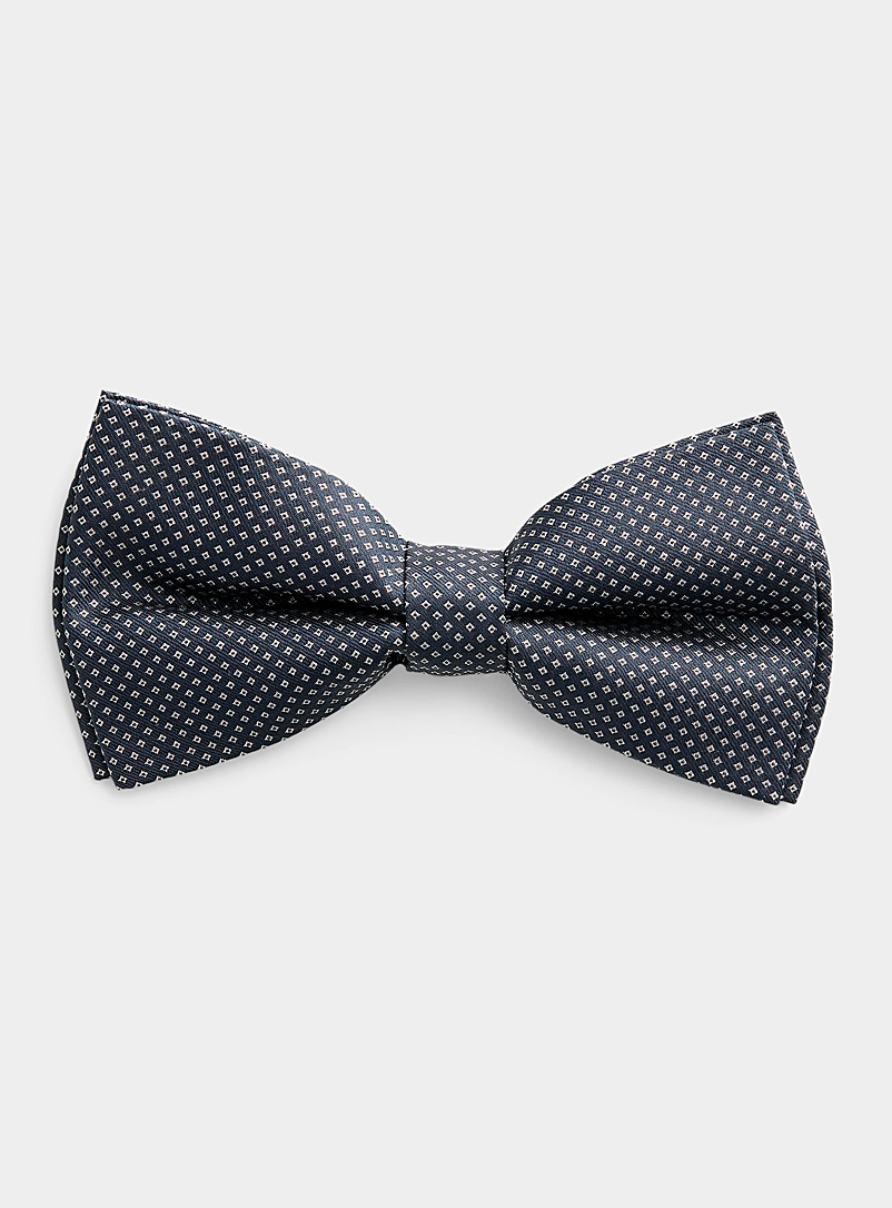 Le 31 Slate Blue Jacquard mini-diamond bow tie for men