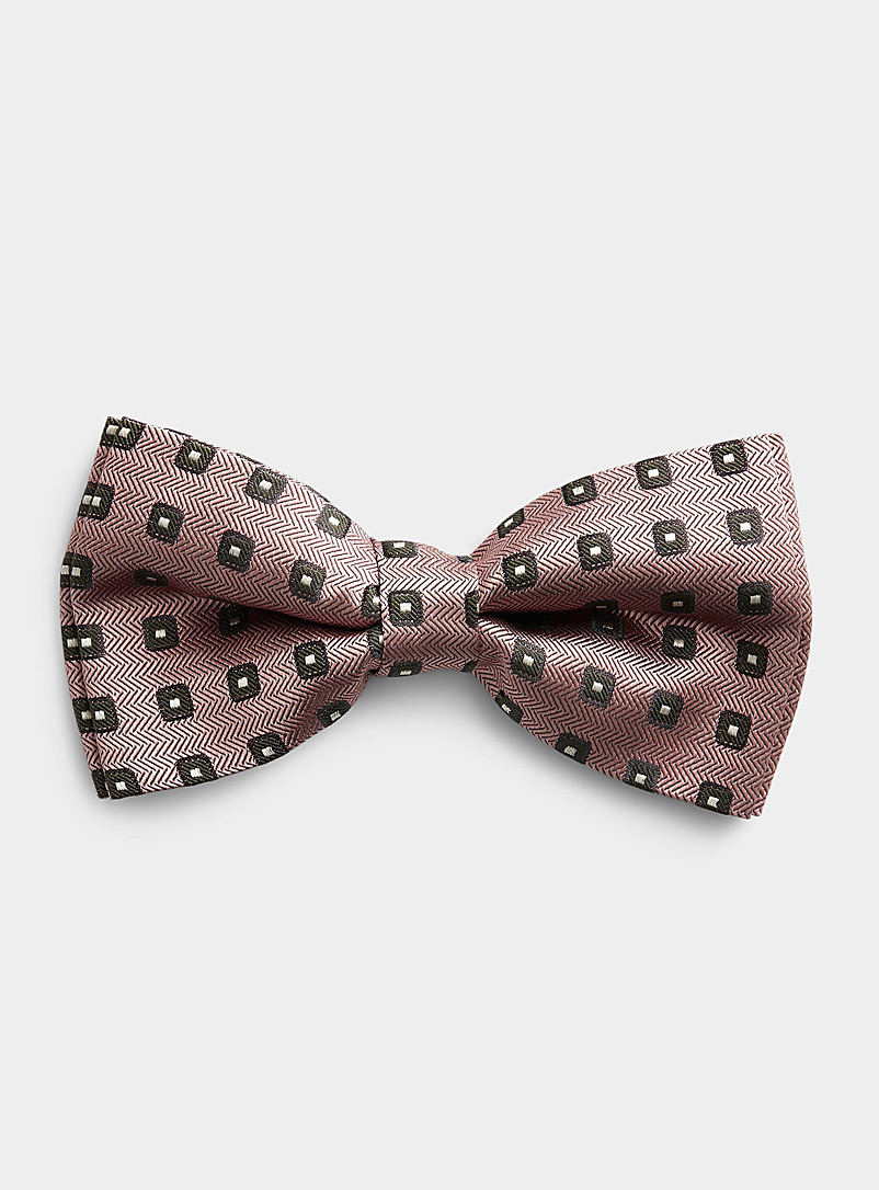 Le 31 Pink Retro mini-chevron and check bow tie for men