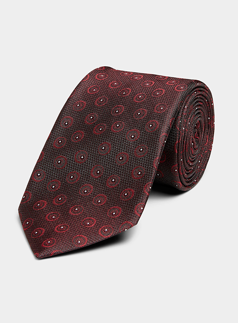 Le 31 Ruby Red Dotted circle tie for men