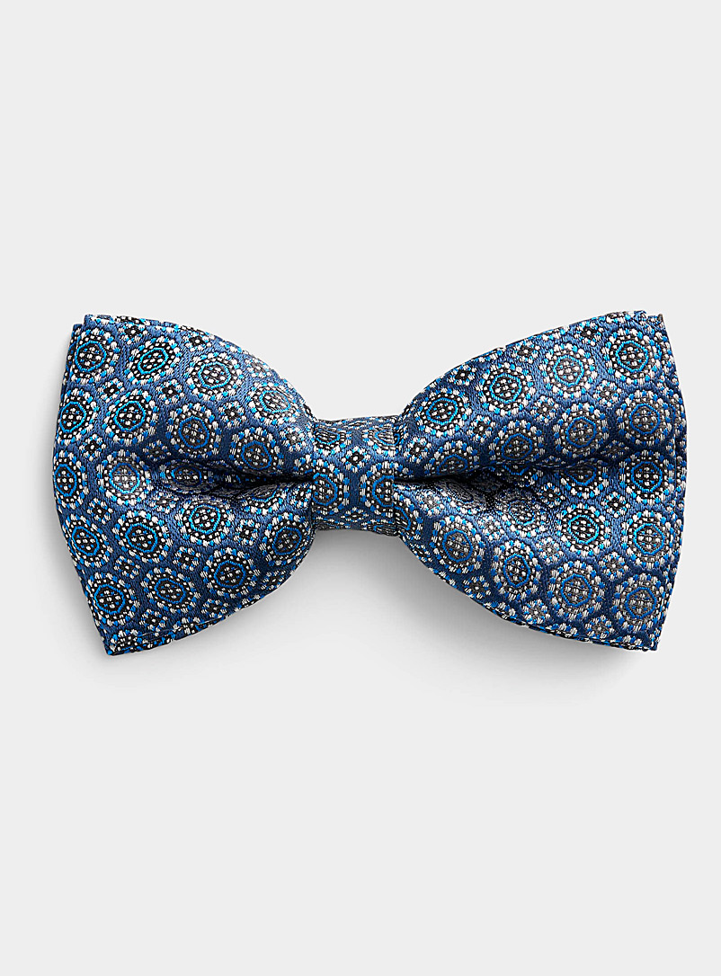 Le 31 Sapphire Blue Jacquard medallion bow tie for men