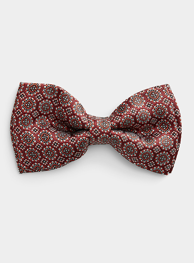 Le 31 Ruby Red Jacquard medallion bow tie for men