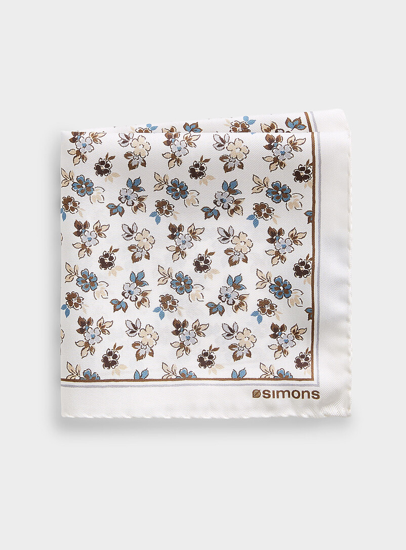 Playful flower 100% silk pocket square product image (primary)