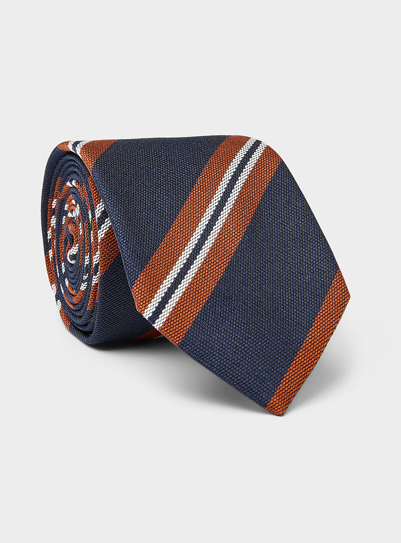 Pure silk diagonal stripe tie Exclusive collection from Italy product image (primary)