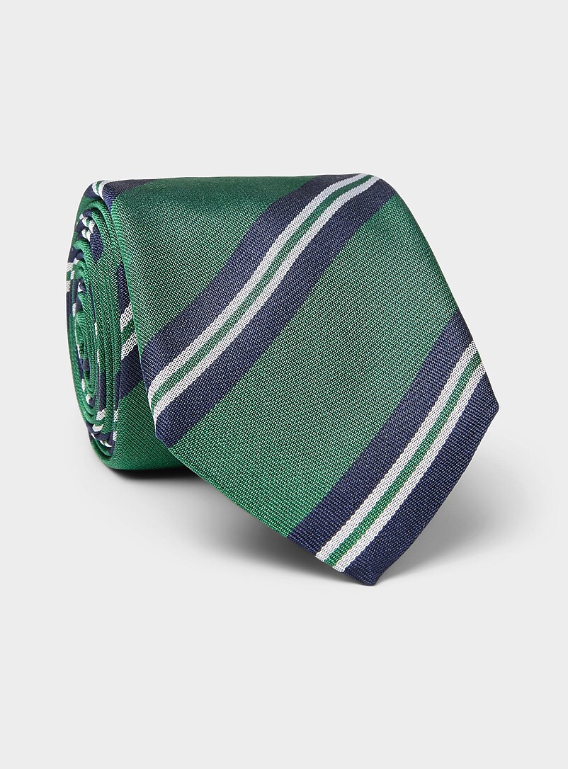 Preppy-stripe pure silk tie Exclusive collection from Italy product image (primary)