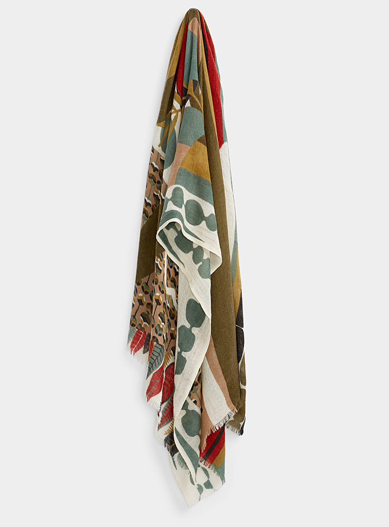 Storiatipic Patterned Brown Lush savannah lightweight scarf for women