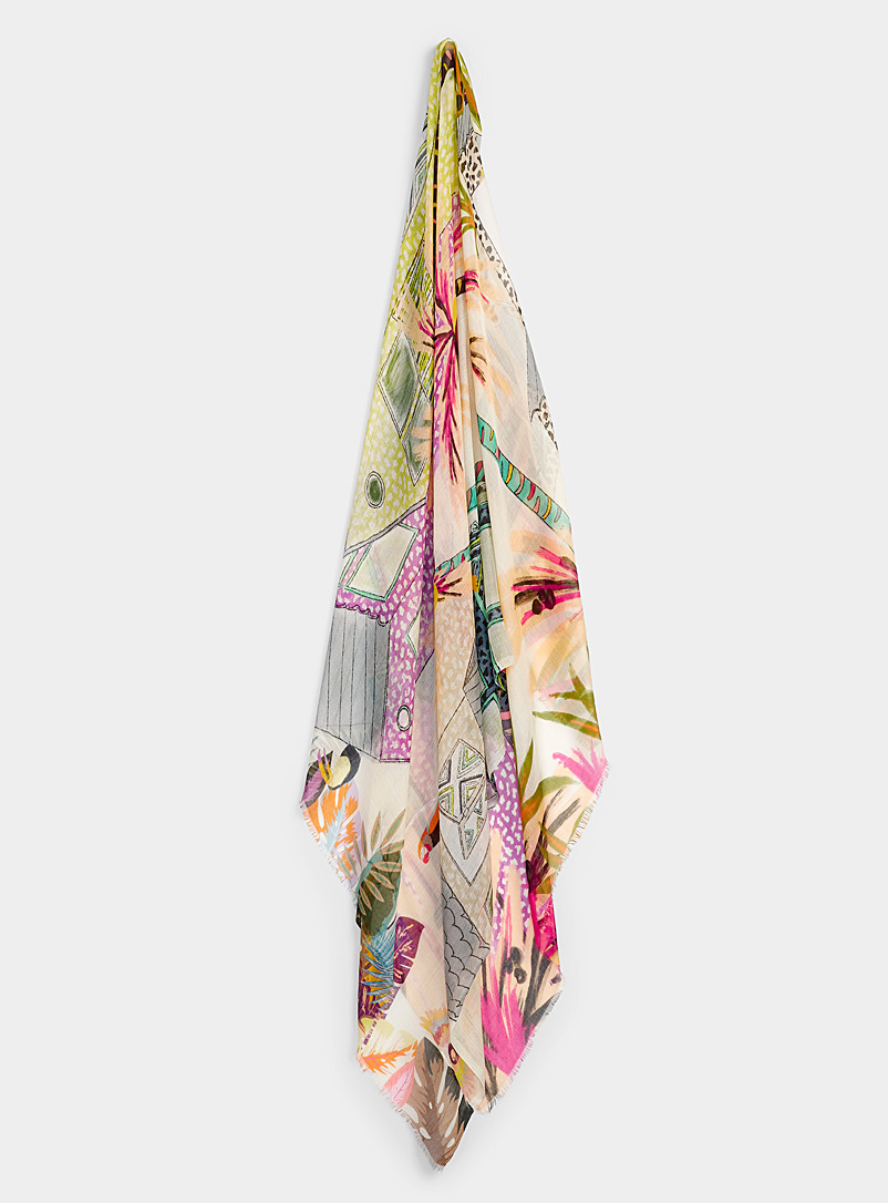 Storiatipic Pink Beachside lightweight scarf for women