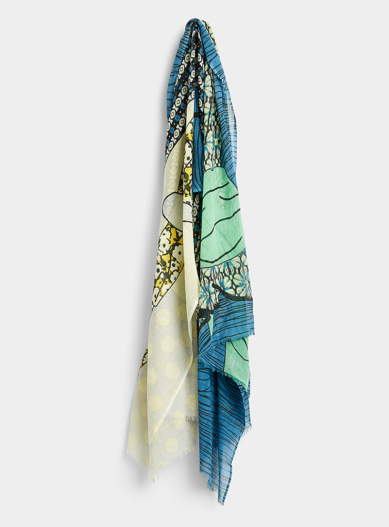Storiatipic Patterned Blue Hanna sea breeze scarf for women